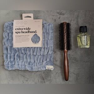 Kitsch Headband, Oshimatsubaki Camellia Hair Oil, Round Brush Haircare bundle